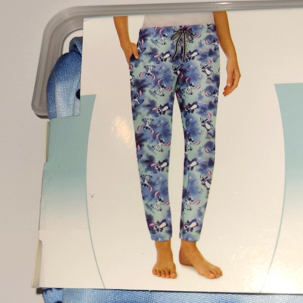 NWT Disney Stitch Ladies Sleep Jogger With Pockets Size L (12-14)